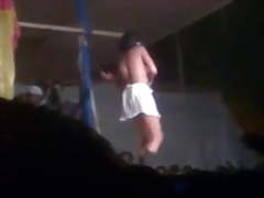 Indian girl Strip dance show in public