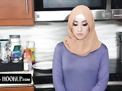 Hijab Hookup - Arab Teen Sucking Huge Cock Before Riding It Hard